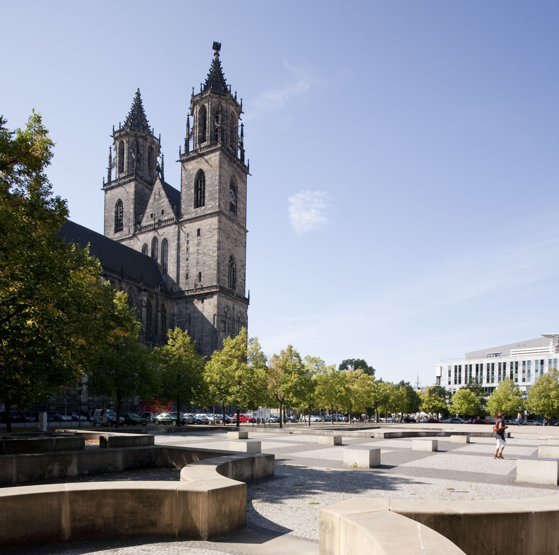 Blick auf den Magdeburger Dom vom Domplatz aus